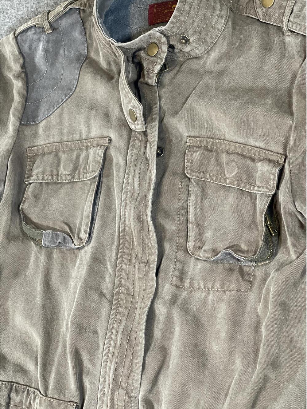 7 for All Mankind Utility Women's Jacket Button and Zip Closure Mock Neck Small - Picture 4 of 11